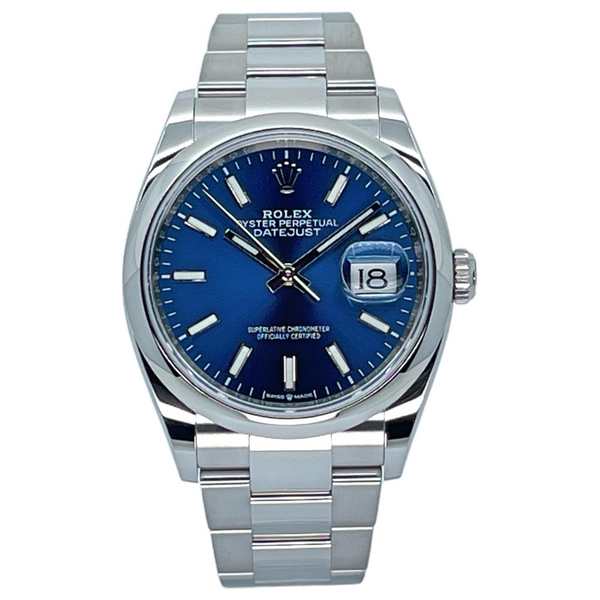 Rolex Datejust 36 36mm 126200-0006 Bright Blue Index Dial