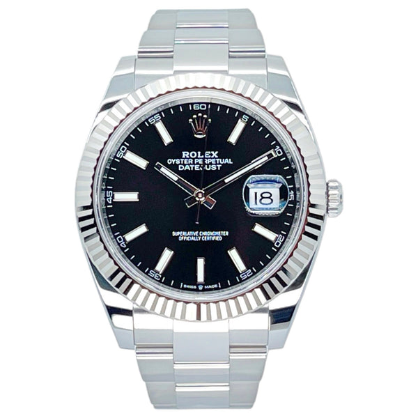 Rolex Datejust 41 41mm 126334-0017 Bright Black Index Dial (Oyster Bracelet)