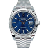 Rolex Datejust 41 41mm 126334-0032 Bright Blue Fluted Motif Index Dial (Jubilee Bracelet)