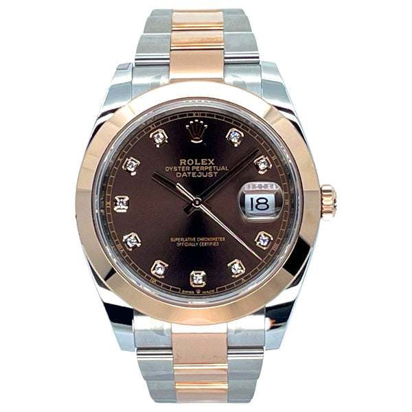 Rolex Datejust 41 41mm 126301-0003 Chocolate Index Dial with Diamonds (Oyster Bracelet)