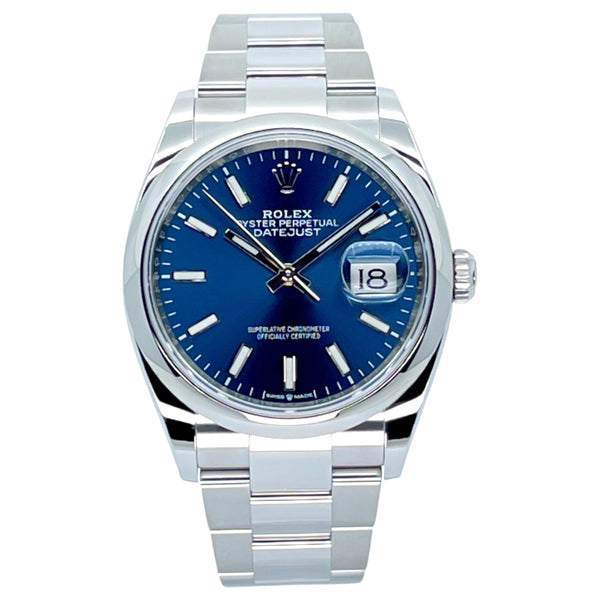 Rolex Datejust 36 36mm 126200-0006 Bright Blue Index Dial