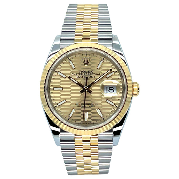 Rolex Datejust 36 36mm 126233-0039 Golden Fluted Motif Dial (Jubilee Bracelet)