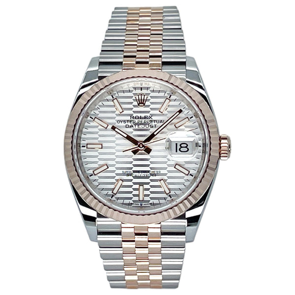 Rolex Datejust 36 36mm 126231-0033 Silver Fluted Motif Index Dial