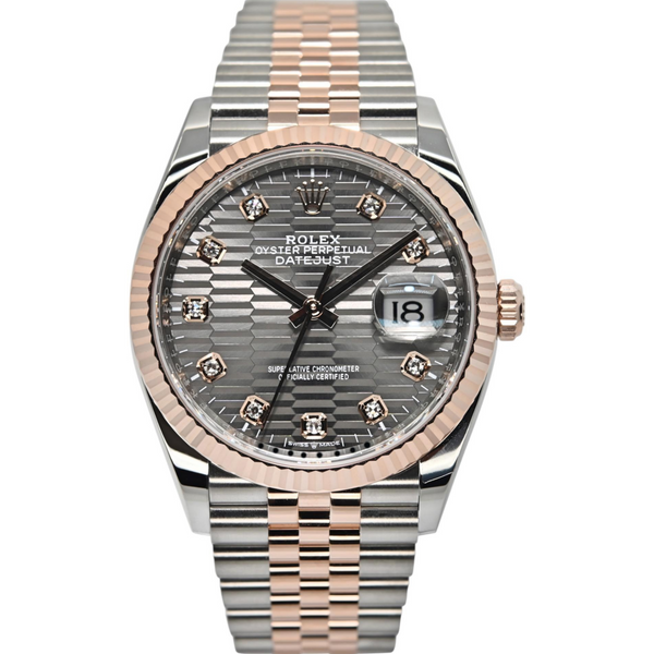 Rolex Datejust 36 36mm 126231-0041 Slate Fluted Motif Dial with Diamonds (Jubilee Bracelet)