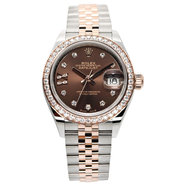 Rolex Datejust 28mm 279381RBR-0003 Chocolate Dial with IX Diamonds (Jubilee Bracelet)