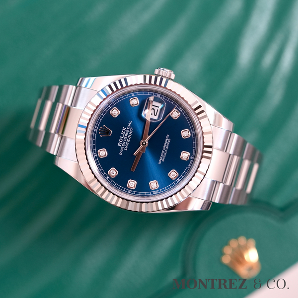 Rolex Datejust 41 41mm 126334-0015 Bright Blue Dial with Diamonds (Oyster Bracelet)